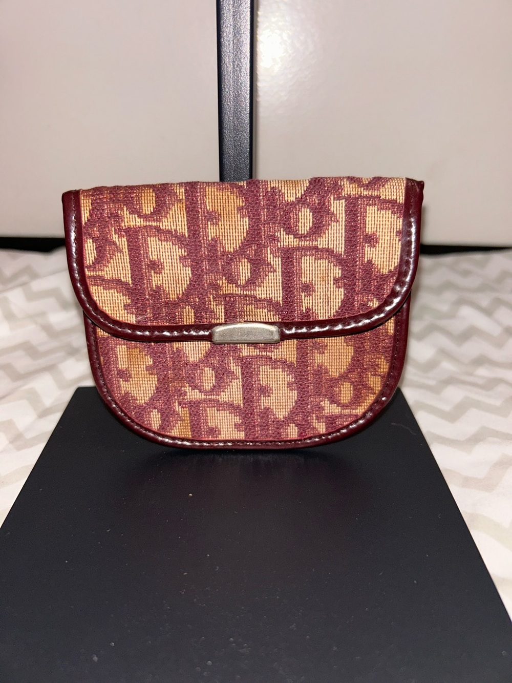 Christian Dior Vintage Trotter Monogram Canvas Coin Purse AUTHENTIC
